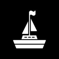 Boat Glyph Inverted Icon Design vector