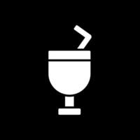 vaso glifo invertido icono diseño vector