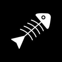 podrido pescado glifo invertido icono diseño vector