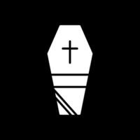 Coffin Glyph Inverted Icon Design vector