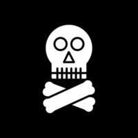 Skull Glyph Inverted Icon Design vector