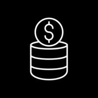 Coin Stack Line Inverted Icon Design vector