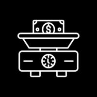 Weighing Scale Line Inverted Icon Design vector