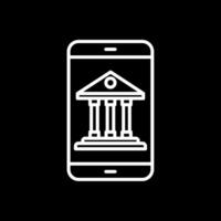 Mobile Banking Line Inverted Icon Design vector