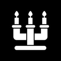 candelabro glifo invertido icono diseño vector