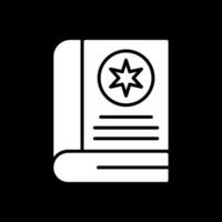 Magic Book Glyph Inverted Icon Design vector