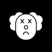 Clown Glyph Inverted Icon Design vector