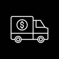Money Transport Line Inverted Icon Design vector