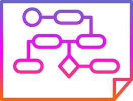 Work Flow Process Line Gradient Icon Design vector
