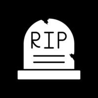 Tomb Glyph Inverted Icon Design vector