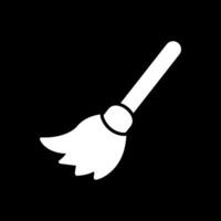 Broom Glyph Inverted Icon Design vector