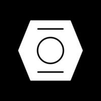 Nut Glyph Inverted Icon Design vector