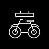 bicicleta línea invertido icono diseño vector