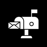 Mailbox Glyph Inverted Icon Design vector