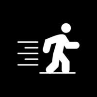 Running Glyph Inverted Icon Design vector