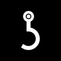 Hook Glyph Inverted Icon Design vector