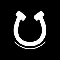 Horseshoe Glyph Inverted Icon Design vector
