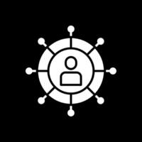 Social Network Glyph Inverted Icon Design vector