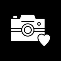 Photo Camera Glyph Inverted Icon Design vector