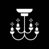 candelabro glifo invertido icono diseño vector