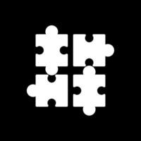 Jigsaw Glyph Inverted Icon Design vector