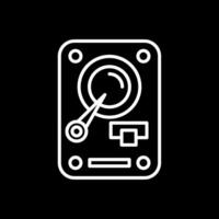 Hard Disk Drive Line Inverted Icon Design vector