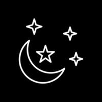 Moon Line Inverted Icon Design vector