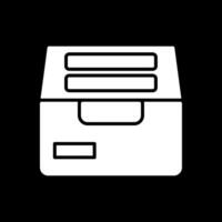 Archive Glyph Inverted Icon Design vector