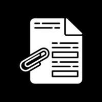 Document Glyph Inverted Icon Design vector