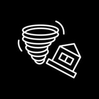 tornado línea invertido icono diseño vector