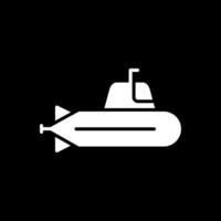 Submarine Glyph Inverted Icon Design vector