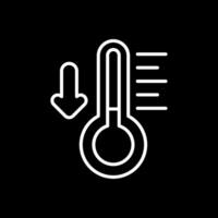 termómetro línea invertido icono diseño vector