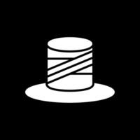 parte superior sombrero glifo invertido icono diseño vector