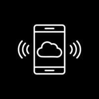 Mobile Cloud Line Inverted Icon Design vector