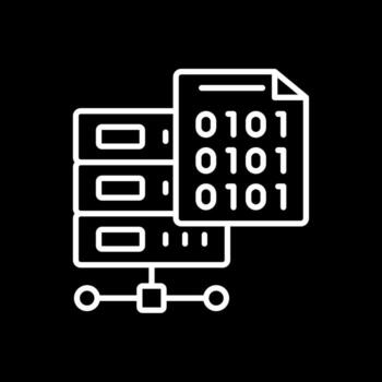 binario código línea invertido icono diseño vector