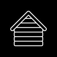 Wooden House Line Inverted Icon Design vector