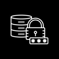 Secured Database Line Inverted Icon Design vector