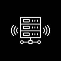 Wireless Database Line Inverted Icon Design vector