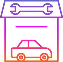 Garage Line Gradient Icon Design vector