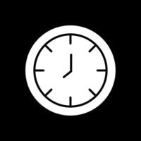 reloj glifo invertido icono diseño vector