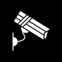 Cctv Camera Glyph Inverted Icon Design vector