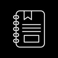 Notebook Line Inverted Icon Design vector