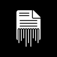 Shredding Glyph Inverted Icon Design vector