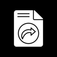 Send File Glyph Inverted Icon Design vector