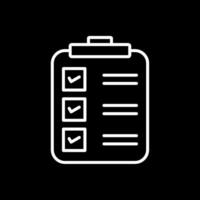 Check List Line Inverted Icon Design vector