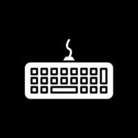 teclado glifo invertido icono diseño vector