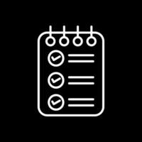 Check List Line Inverted Icon Design vector