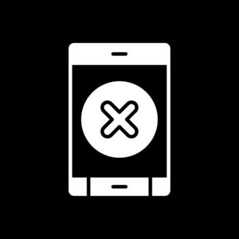 Eliminar botón glifo invertido icono diseño vector