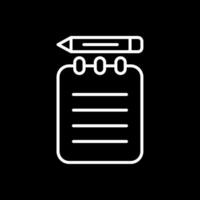 Notepad Line Inverted Icon Design vector