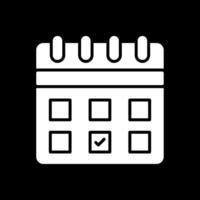 Planner Glyph Inverted Icon Design vector